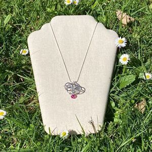 💛 925 Abstract Pink Swarovski Crystal Necklace